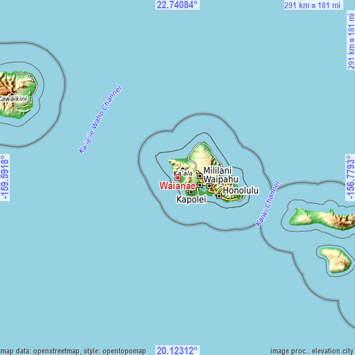 Topographic map of Waianae