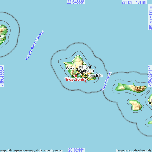 Topographic map of ‘Ewa Gentry