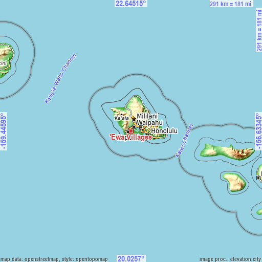 Topographic map of ‘Ewa Villages