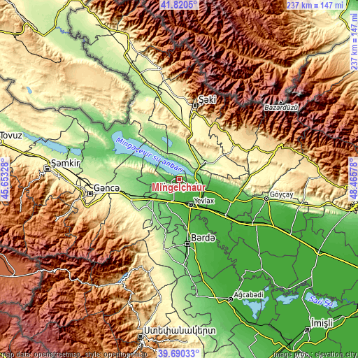 Topographic map of Mingelchaur