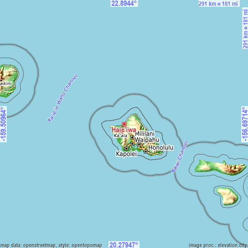 Topographic map of Hale‘iwa