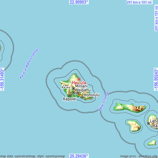 Topographic map of Hau‘ula