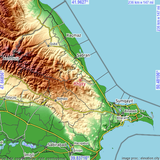 Topographic map of Khyzy