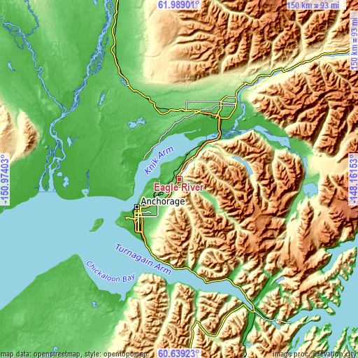 Topographic map of Eagle River