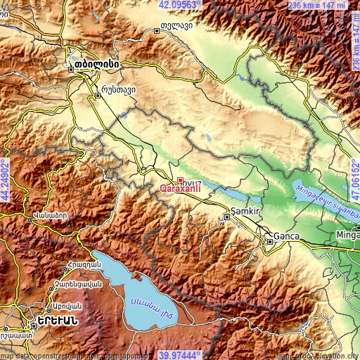 Topographic map of Qaraxanlı
