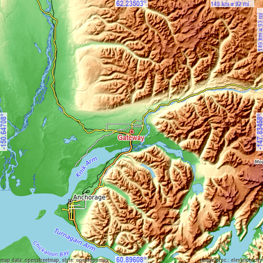 Topographic map of Gateway