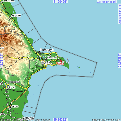 Topographic map of Qala