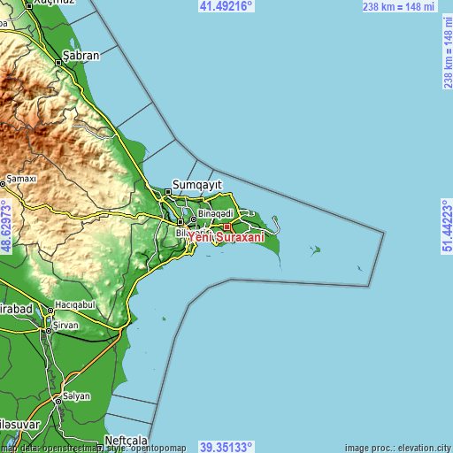 Topographic map of Yeni Suraxanı