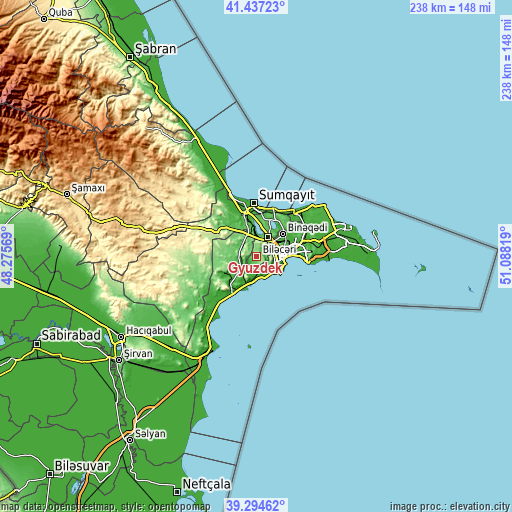Topographic map of Gyuzdek