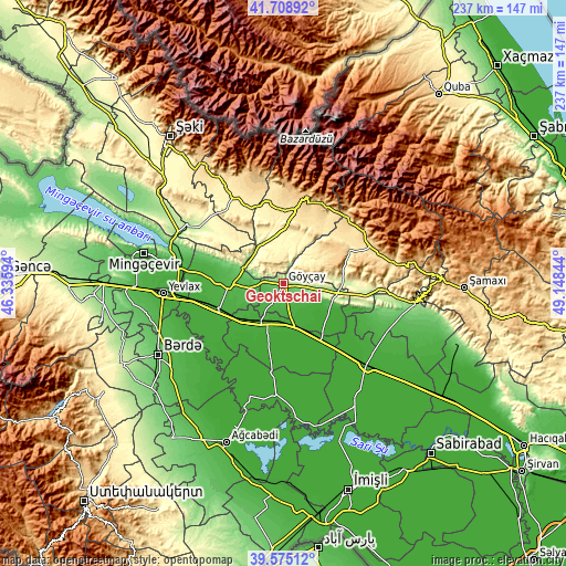 Topographic map of Geoktschai