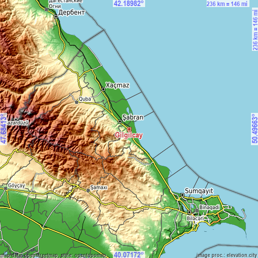 Topographic map of Gilgilçay