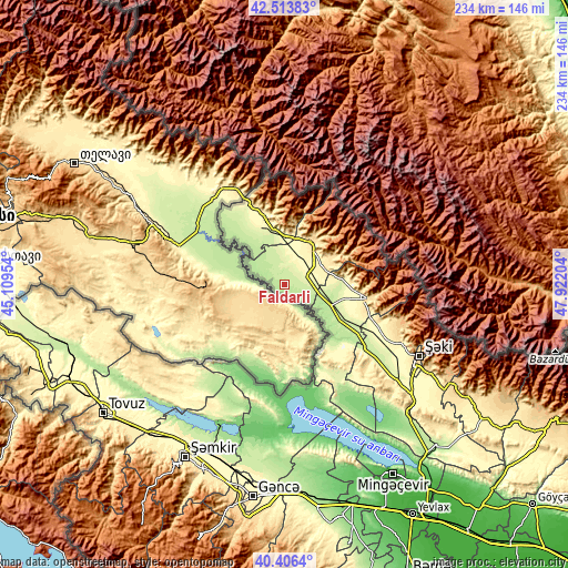 Topographic map of Faldarlı