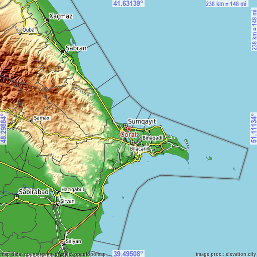 Topographic map of Corat