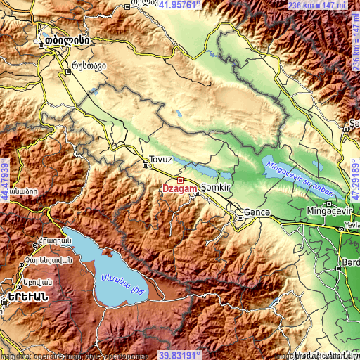 Topographic map of Dzagam