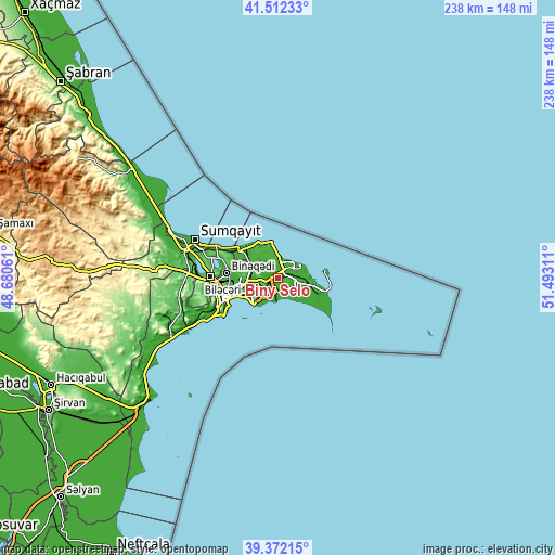 Topographic map of Biny Selo
