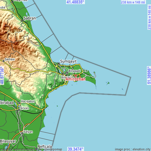 Topographic map of Amirdzhan