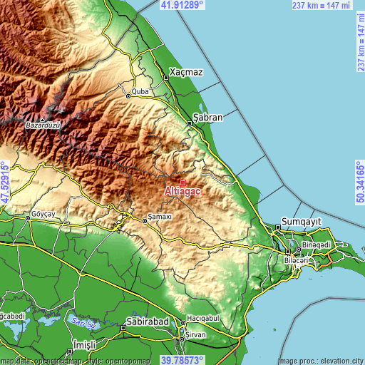 Topographic map of Altıağac