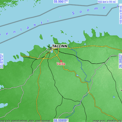 Topographic map of Vaida