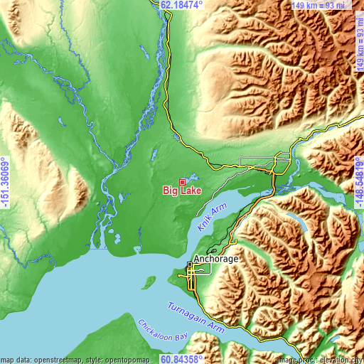 Topographic map of Big Lake
