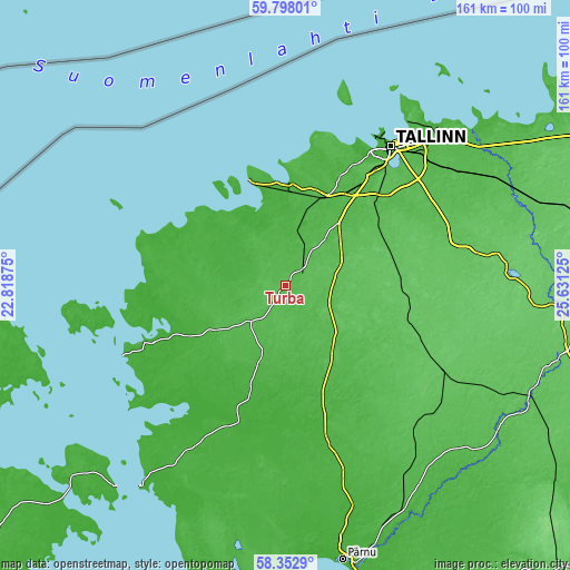Topographic map of Turba