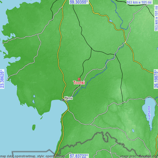 Topographic map of Tootsi