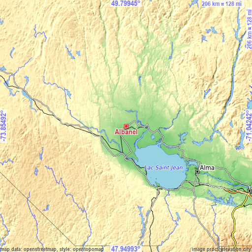 Topographic map of Albanel