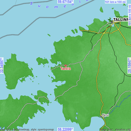 Topographic map of Taebla