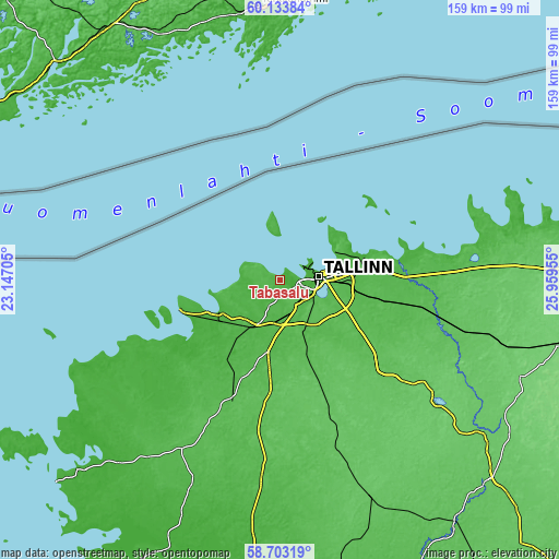 Topographic map of Tabasalu