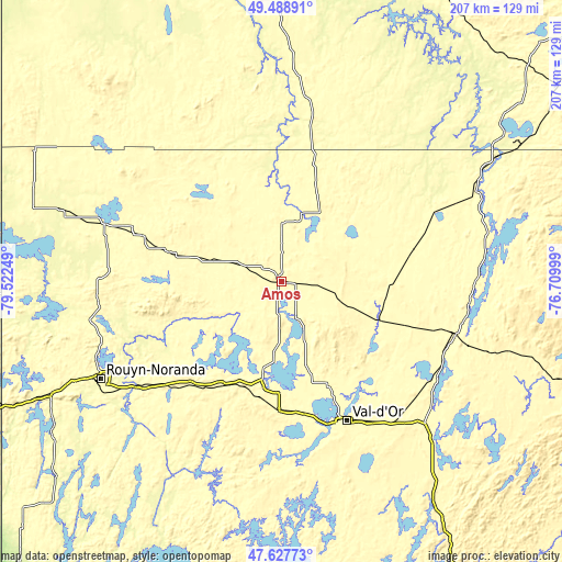 Topographic map of Amos