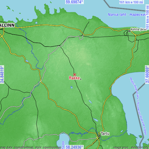 Topographic map of Rakke