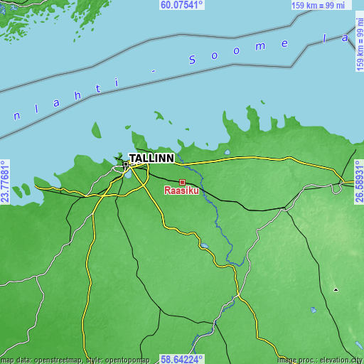 Topographic map of Raasiku