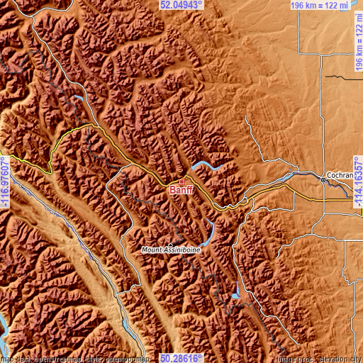 Topographic map of Banff