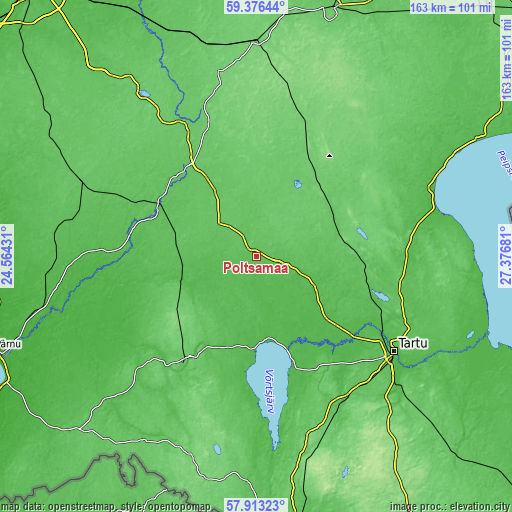 Topographic map of Põltsamaa