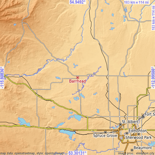 Topographic map of Barrhead