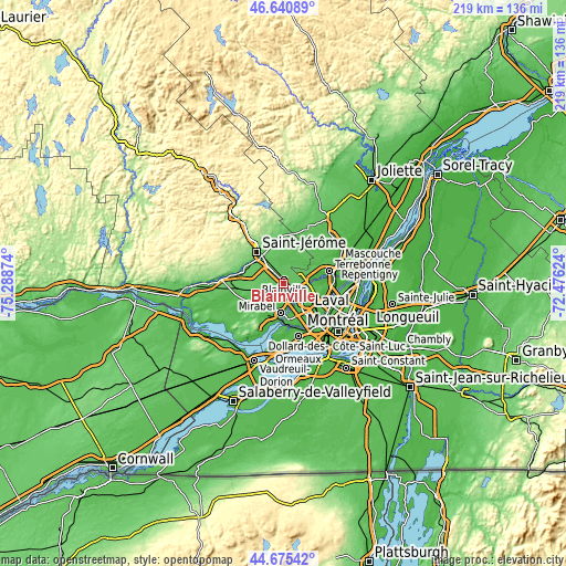 Topographic map of Blainville