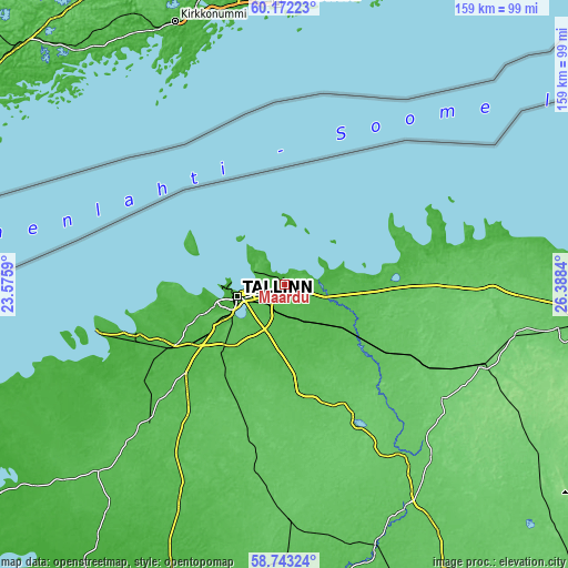 Topographic map of Maardu