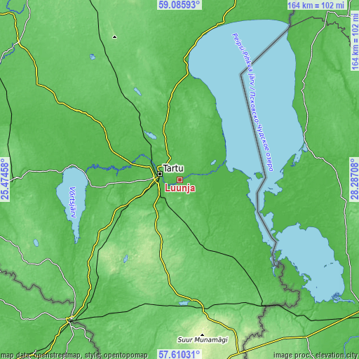 Topographic map of Luunja