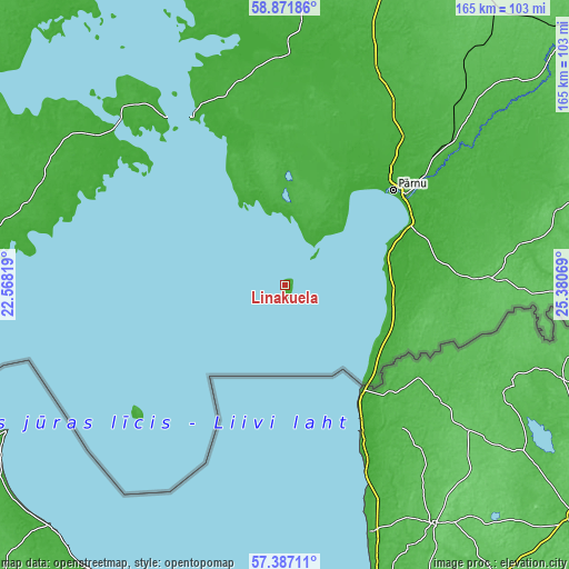 Topographic map of Linaküla