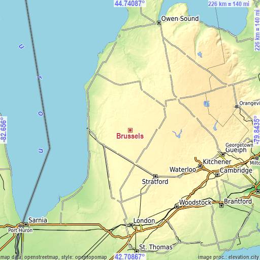 Topographic map of Brussels