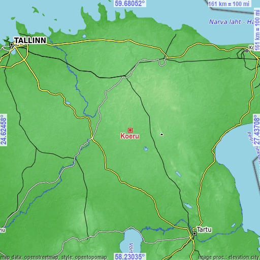 Topographic map of Koeru