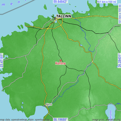 Topographic map of Kehtna