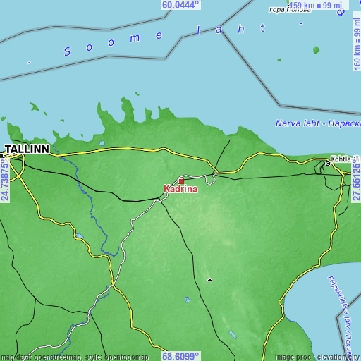 Topographic map of Kadrina