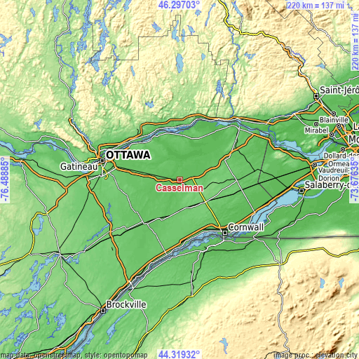 Topographic map of Casselman