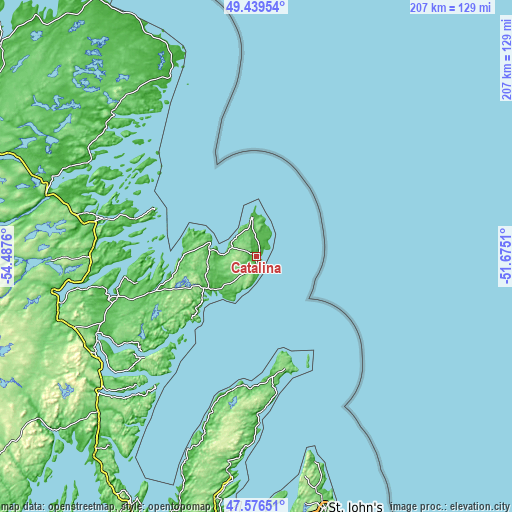 Topographic map of Catalina