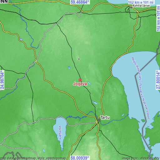 Topographic map of Jõgeva