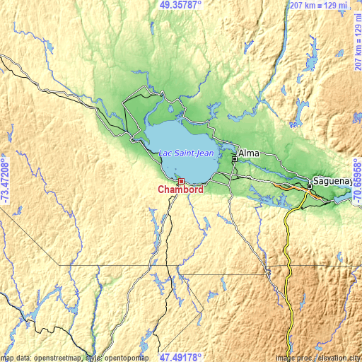 Topographic map of Chambord