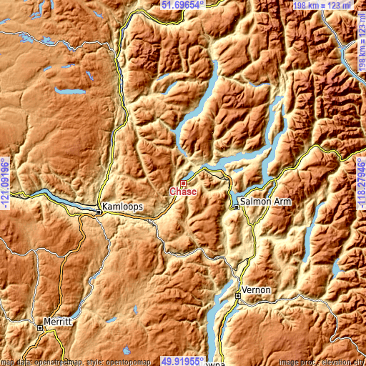 Topographic map of Chase
