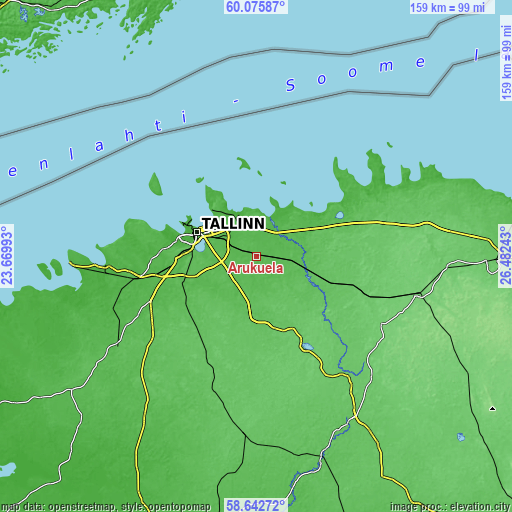 Topographic map of Aruküla