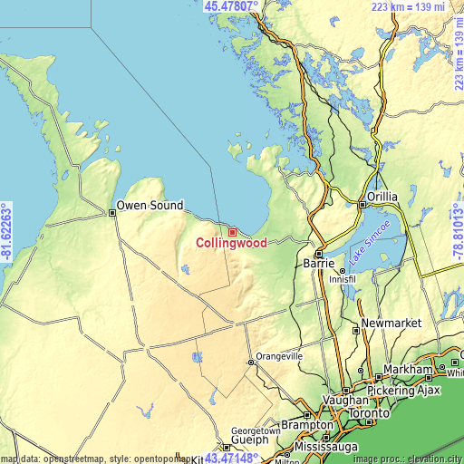 Topographic map of Collingwood