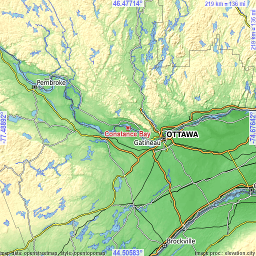 Topographic map of Constance Bay